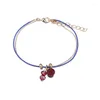 Bracelets porte-bonheur 4 pièces/ensemble bohême géométrie pendentif cristal pierre naturelle Bracelet tissé cire corde mode bijoux accessoires pour femmes