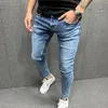 Hommes Jeans Design Printemps Été Automne Pantalon Homme Plus La Taille 40 Bleu Clair Déchiré Hommes 230711