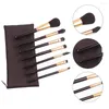 Pinceaux de maquillage 7 pièces brosse avec pochette de rangement applicateur de cosmétiques portable pour les voyages en plein air