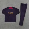Парижский спортивный костюм 23/24 Mbappe Kids and Men 2023-2024 PSGS Тренировочный костюм с длинным рукавом футбольный футбольный футбольный комплект