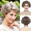 Synthetic Wigs GNIMEGIL For Women Brown Mix Blonde Short Wig With Bangs Layered Bob Mommy Cosplay Family Party Daily Use