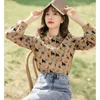 Blouses pour femmes britannique Preppy chemise 2023 mode printemps automne à manches longues impression femme élégante coréenne filles doux décontracté hauts
