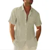 Men s Casual Shirts Summer Short Sleeve Guayabera Dress T Shirt for Men Cotton Cuban Shorts Regular fit Spread Collar Button Down Beach Tops 230711