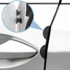 4pcs Car Door Edge Corner Guard Scratch Protector Trims Carbon Fiber Style Car Door Anti-collision Strips Black Car Accessories