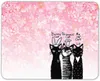 春ピンク桜かわいい猫マウスパッドノンスリップラバーマウスパッド - ゲームホームスクールオフィスマウスパッドに適用9.5x7.9インチ