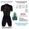 Conjuntos de Corrida Mulheres Manga Curta Ciclismo Jersey Triathlon Skinsuit Verde Rosa Macaquinho Ciclismo Feminino Macacão Kits 20D Pad Verão