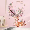 Autres autocollants décoratifs cerfs animaux Stickers muraux décor bricolage fleurs plantes Stickers muraux pour chambres d'enfants bébé chambre maternelle pépinière décoration de la maison x0712