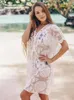 Casual Kleider 2023 Spitze Strand Pareo Beachwear Badeanzug Cover Up Playa Tuniken Für Tunika Bademode Frauen Kleid Q878