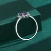 Cluster Rings S925 Серебряное кольцо стерлингового кольца японское серия овальных классических сапфировых женских вечеринок подарок на день рождения оптом