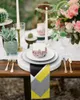 Serviette de table abstrait jaune géométrique Texture serviettes tissu ensemble mariage Banquet décor noël torchon
