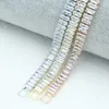 5 mm Baguette INS personalisiertes einfaches weißes Zirkon-Volldiamant-Klauenarmband Hip Hop Handstück Kettenarmbänder Armreif für Frauen Schmuck Großhandel Geschenke Bijoux
