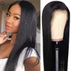 Perruque Lace Frontal Wig naturelle lisse, cheveux longs, 13x4, perruque Lace Frontal Wig transparente, pre-plucked, pour femmes