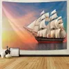 Tapestries Sea Scenery Wall Hanging Tapestry Art Deco Blanket Curtain Bedroom Living Room Decor R230710