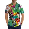 Camicie casual da uomo HX Fashion Animal Hawaii Tropical Plant Parrot Art 3D Stampato Uomo Estate Manica corta Top Camisas