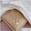 Pendant Necklaces Bling Stainless Steel Heart Shape Necklace 18K Real Gold Plated Classic Jewelry Drop Delivery Pendants Dhru2