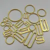 50 sets lot bra buckle accessories gold plated bra o-rings and strap sliders nickel and ferrous 220H