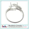 Cluster Rings Beadsnice ID27341 Toppkvalitet Pure Silver 925 Semi Förlovningsring Inställningar Gör-det-själv fina smycken Elegant för kvinnor