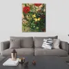 Canvas Artwork Poppies and Butterflies Vincent Van Gogh Painting Handmade Impressionist Landscape Art for Dining Room