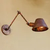 Lampes murales appliques murales Vintage industrielles avec bras Long Flexible lampe Antique en métal pour barre de chambre couleur rouille décorative