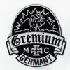 Personalidade Gremium Alemanha Ferro bordado no patch Ferro costurado no distintivo do clube de motocicleta MC Biker Patch inteiro 260j