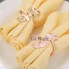 Metal Apricot Leaf Napkin Rings Hotel Wedding Decor Metal Napkins Buckle Festival Party Banquet Table Decoration Ring Holder TH0943