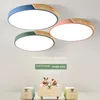 Plafonniers modernes LED coloré rond bois métal couverture cuisine salon chambre étude couloir El maison luminaire