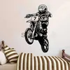 Autres autocollants décoratifs personnalisés numéro de motocross autocollant mural moto saleté vélo décalcomanies vinyle décor à la maison enfants chambre garçons adolescents chambre murale 3C34 x0712