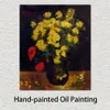 Canvas kunst impressionistische vaas met Viscaria Poppy bloemen Vincent van Gogh landschap schilderij handgemaakte romantische keuken decor