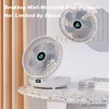 Electric Fans Wall-Mounted Desktop Fan Type-C Charging Portable Table Fans Speeds Silent Brushless Motor Foldable Air Cooler for Home Office