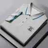 T-shirts masculins T-shirts High End Mulberry Silk Silk à manches courtes Polo Mode broderie T-shirt Summer Ice Cotton Breathable Men