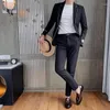 Men's Suits 2023 Arrival Spring Men British Style Fashion Formal Blazer Male Two Pieces Set Slim Fit Casual Dress Suit H280