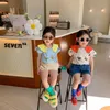 Kids Shirts MILANCEL Children's T shirt Boys Summer Top Girls Cute Cartoon Bear Short sleeved Lapel Shirt 230711