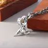 Hängselhalsband Bocai Ny S925 Sterling Silver Etro Söta rörliga leder Tyrannosaurus Rex Pendants Män och kvinnor. HKD230712