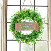 Decorative Flowers Wooden Listing Simulation Flower Letters Home Door Hanging Decoration Garland Christmas Front Decorations