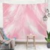 Tapestry Tapestry Wall Decor Pink Feather Handing Cloth Tapestry Wall Background R230710