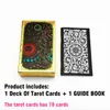 Activités de jeux de plein air 1 Deck Tarot Cards Plastic Rider Waite Gold Black Divination durable étanche avec guide L720 230711