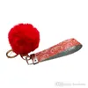 Design Car Keychain Favor Flower Bag Pompom Jewelry Keyring Holder For Men Gift Fashion PU Leather Animal Key Chain Accessories