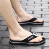 Slippers Koreaanse Zomer Eenvoudige Brief Flip Flop Mannen Antislip Strand Slipper Casual Mannen Platte Zachte Massage Ontwerp Flip flops Mannen Sliders 230711