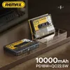 Remax Mini Zwarte Draagbare Batterij Oplader 10000 Mah 3.8V 22.5W Snel Mobiel Opladen Power Bank L230712