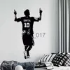 Outros adesivos decorativos personalizados nome e número do jogador de futebol decalque de parede futebol esporte decoração casa meninos quarto adolescente papel de parede personalizado time g005 x0712