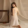 Women's Sleepwear Women Lingerie Lace Babydoll Nightdress Mesh Chemise V Neck Wedding Nighties Bridal Nightgown Lounge Dresses