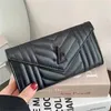 Designer Cassandre Porte-cartes Enveloppe Sacs à main Qualited Purse In Grain DE Poudre Embossed Leather Flap wallets Plain Purse Clutch Bag