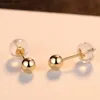 Charm PAG MAG genuine 18K pure gold ball stud female Minimalism silver gold stud statement jewelry pendant Z230713