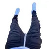 Calça masculina cargo cor sólida cintura elástica com cordão à prova de vento outono inverno calça de moletom para escola