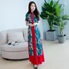 Roupas étnicas 2 peças Cheongsam Dress Summer Girls Slim Roupas Tradicionais Chinesas Para Mulher Longo Qipao Q-161260y