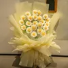 Decorative Flowers 10PCS Hand-Woven Artificial Flower Wool Crochet Boutique Yarn Textile Bouquet Finished Product Simulation Christma