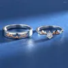 Wedding Rings ZHOUYANG Elk Couple For Women Kpop Accessories Rose Gold Color Men's Ring Paired Jewelry Unique Love Gift Wholesale KCR133