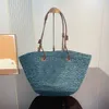 Totes Le Straw Beach Bagletter axelväskor Kvinnor Designer Vanlig stickning Virka broderier Öppna designers Handbag Casual Tote Bag Rems Fashion Purse