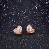 Oorknopjes Exquisite Heart Fashion Simple Shine Crystal Bridal Wedding Sieraden Jubileumcadeau voor vrouwen