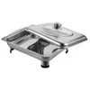 Dinnerware Sets Dining Table Stainless Steel Serving Tray Rectangular Buffet Plate Rack Dish Stainless-steel Server